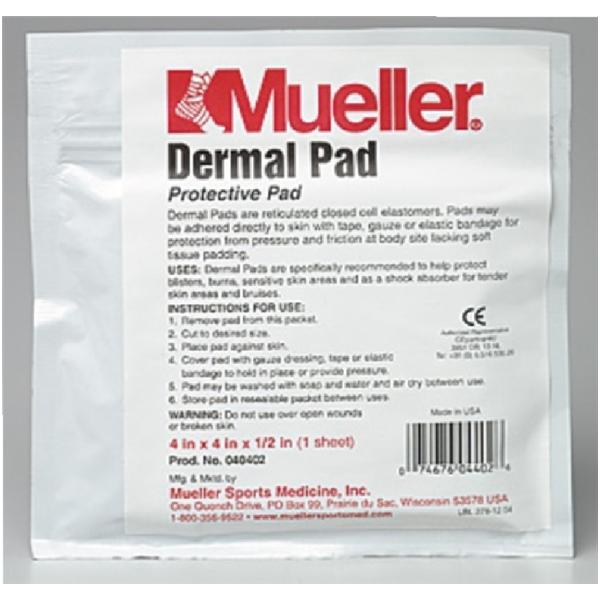 Mueller Sports Medicine Pad Dermal Foam 4X1/2" Square Thick Ea - 40402