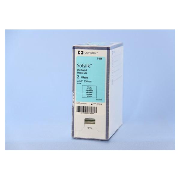 Medtronic MITG-Covidien Suture 2 Silk No Needle Sofsilk Black 60" Braid 36/Ca - S608