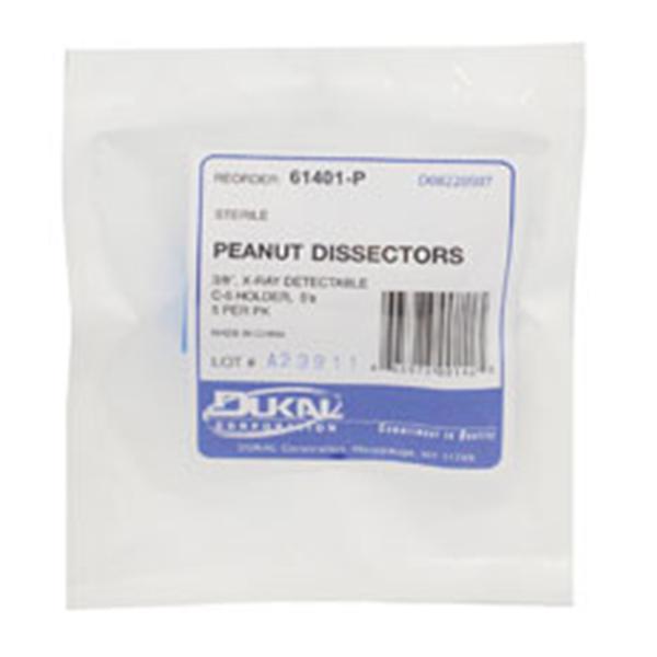 Dukal Corporation Sponge Peanut 100% Cotton 3/8" X-Ray Detectable Sterile Lf 200/Case - 61401-P