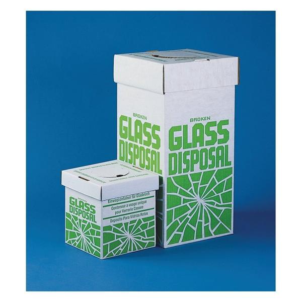 Bel-Art Products Sp Scienceware Glass Disposal Box Cardboard 10L White/Green Non-Sterile 6/Pk - F246530001