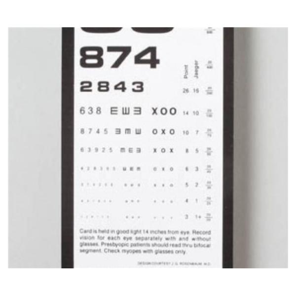 Dukal Corporation Chart Eye Test 6-1/2X3-1/2" Ea - 3053