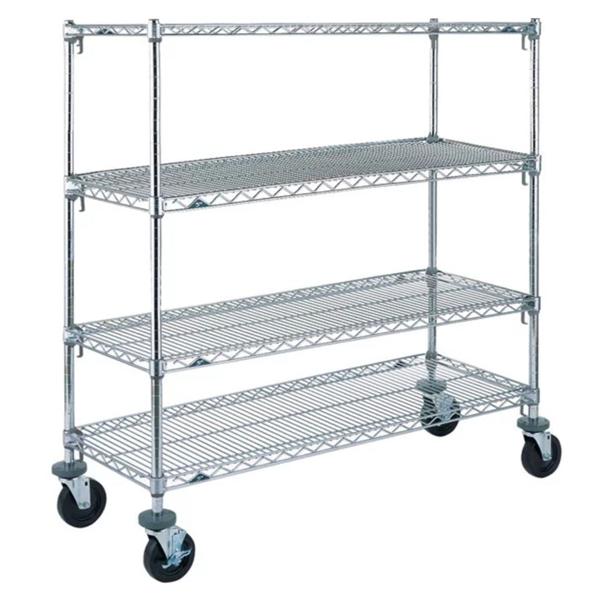 Intermetro Industries Cart Utility Super Erecta 24X60X69" 4-5" Rubber Casters/2 Swivel/2 Locking Ea - A566BC