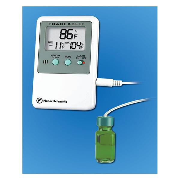 Fisher Scientific Co. Thermometer Lb Traceable -50-70C/-58-158F Dgtl 3 Lcd Dspl Btl Snsr 3.25X3.25" Ea - S66278