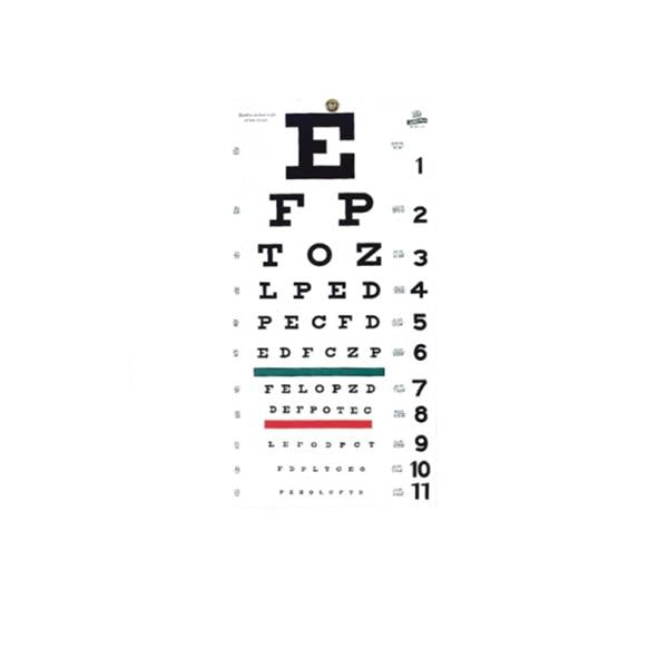 Graham-Field/Everest &Jennings Chart Vision Testing 20' Testing Distance 22X11" Ea - 1240