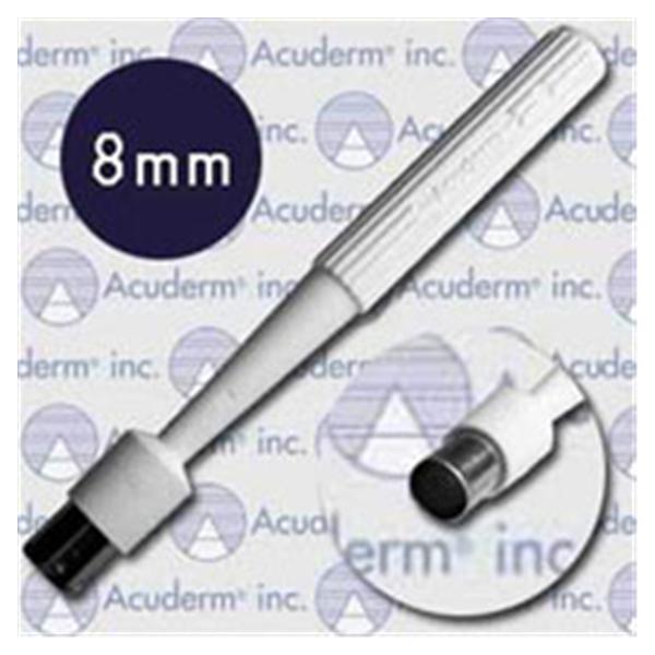 Acuderm Biopsy Punch Dermal Acu-Punch 8Mm Ribbed Hollow Handle Ss Bld Disp Strl 25/Bx - P825