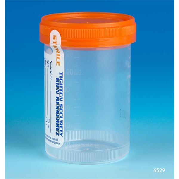 Globe Scientific Tite-Rite Polypropylene Specimen Container 120Ml Sterile 100/Ca - 6529