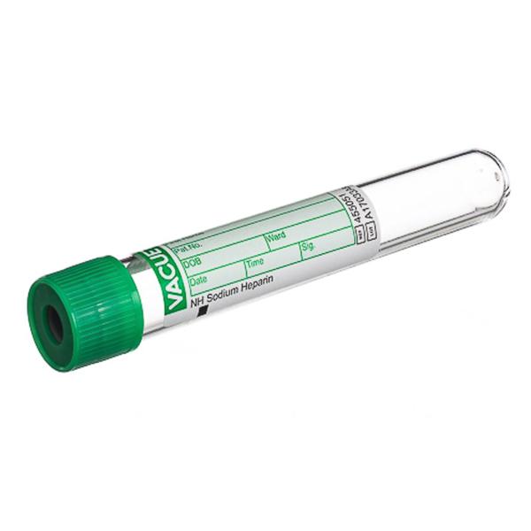 Greiner Vacuette Tube Venous Blood Collection Vacuette 9Ml 16X100 Plstc Sod Hep Grn/Grn 1200/Case - 455051