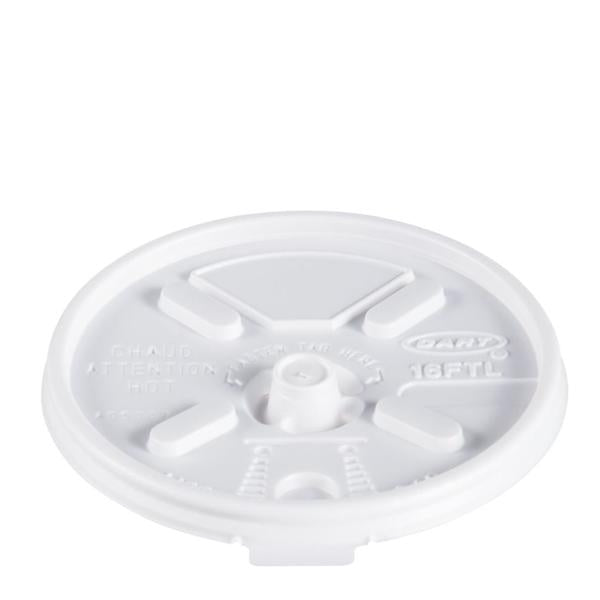 Dart Container. Lid Cup Dart Lift-N-Lock Plastic White 1000/Ca - DART16FTL