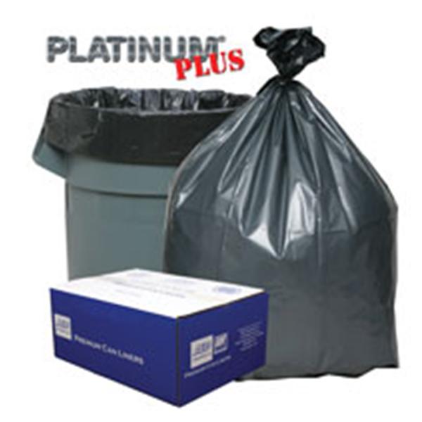 Berry Global Bag Trash Platinum Plus 55-60Gal Rsn 1.55Mm Star Seal 39X56" Black/Silver 50/Ca - PLA6070