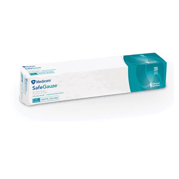 Medicom Sponge Non-Woven Safegauze Viscose/Poly Blend 2X2" 4 Ply Non-Sterile Lf 5000/Ca - 4522-5