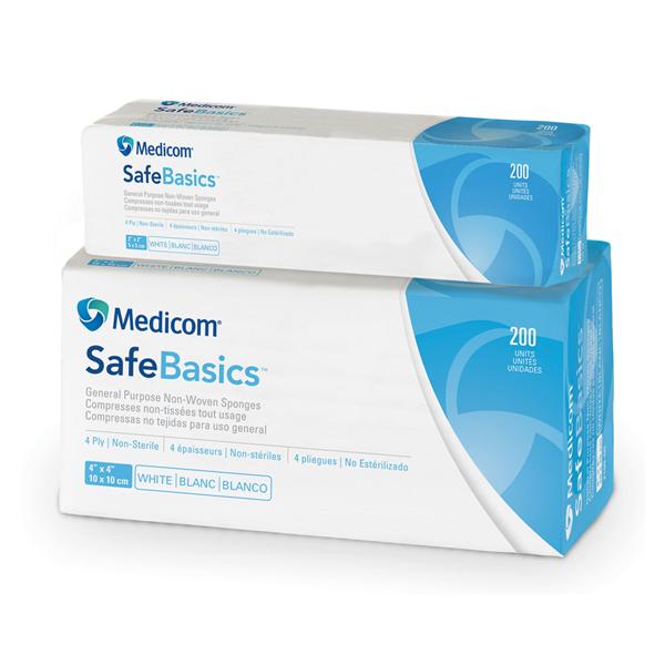 Medicom Sponge Gauze Safebasics Viscose/Poly Blend 4X4" 4 Ply Nwvn Non-Sterile 2000/Ca - 2100-CH