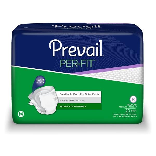 First Quality Products Brief Prevail Per-Fit Adult Unisex Reg 40-48" Max Odor Guard Lavender 4X20/Ca - PF-016