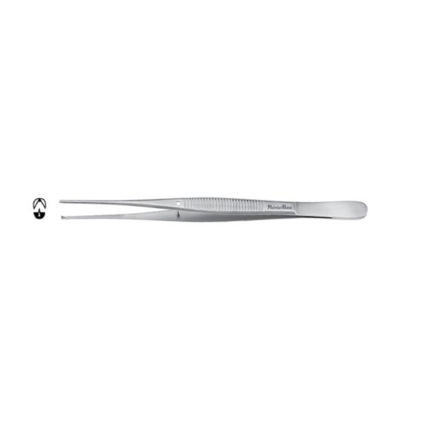 Miltex-Integra Forcep Tissue Semken Meister-Hand 5" Straight 1X2 Teeth Stainless Steel Ea - MH6-106