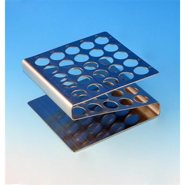 Globe Scientific Test Tube Rack 12-13Mm/ Z Shape 25 Place Silver Ea - 457100