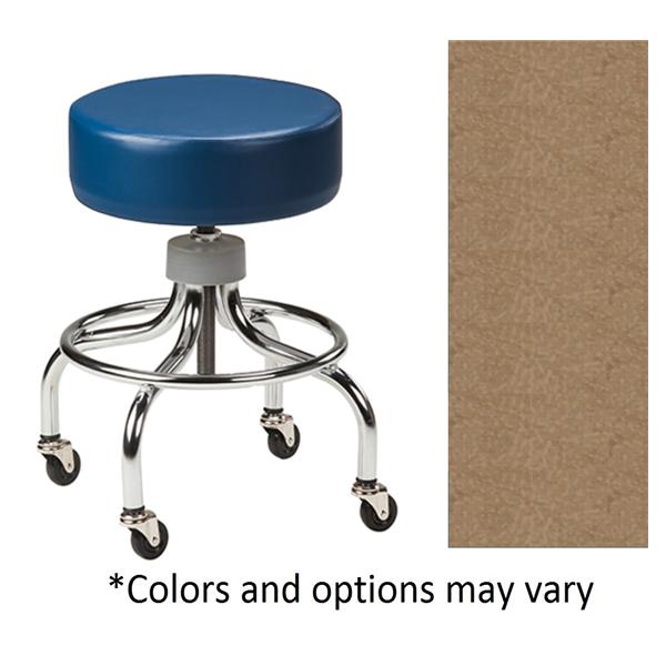 Clinton Industries. Stool Exam Chrome Series Desert Tan 2" Rubber Wheels Backless 4 Leg Each - 2102-DT