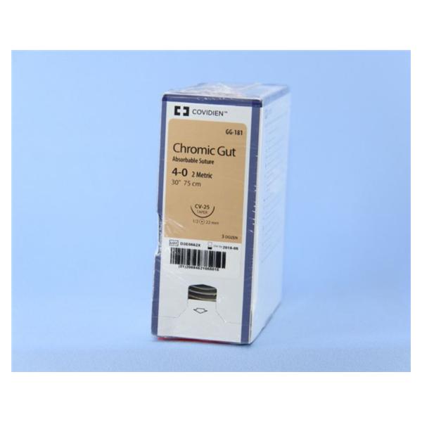 Medtronic MITG-Covidien Suture 4-0 Chromic Gut Cv-25 Surgigut Undyed 30" Monofilament 36/Ca - GG181
