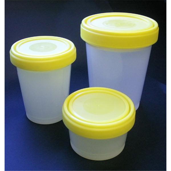 Globe Scientific Container Histology 4-3/8X3-1/2" 500Ml Clr Polypropylene Yellow Screw Cap 100/Ca - 6542