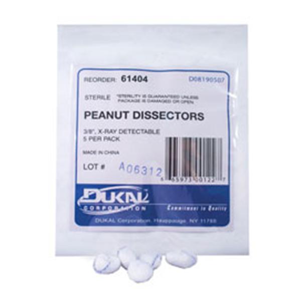 Dukal Corporation Sponge Peanut 100% Cotton 3/8" X-Ray Detectable Sterile Lf 40Pk/Case - 61404