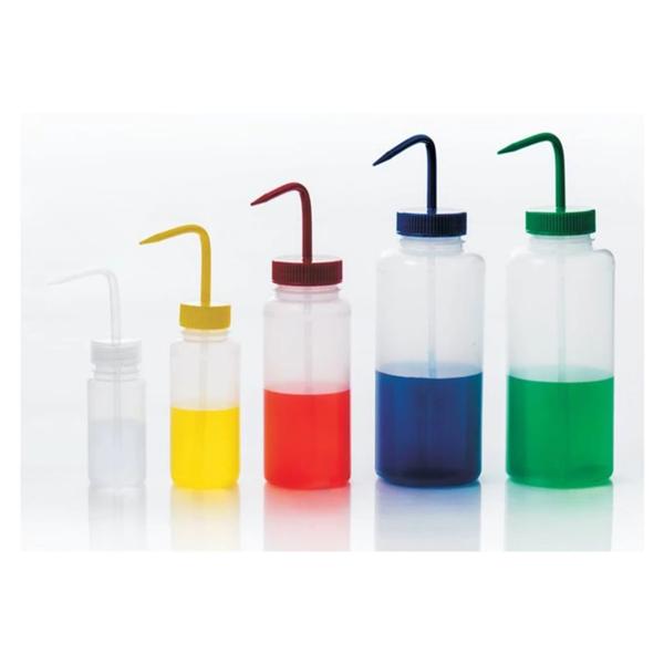 Bel-Art Products Sp Scienceware Wide Mouth Wash Bottle Ldpe Color-Coded Closure Nat 500Ml 6/Bg - F116200500