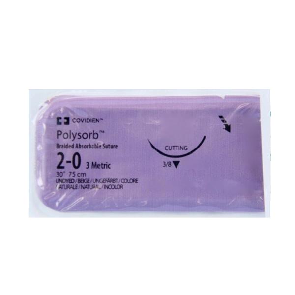 Medtronic MITG-Covidien Suture 2-0 Polyester C-15 Polysorb Undyed 30" Braid 36/Ca - SL586