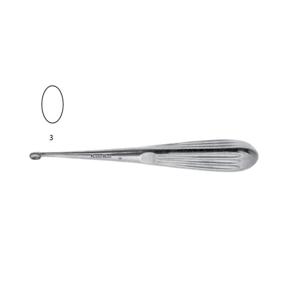 Miltex-Integra Curette Mastoid Spratt Meister-Hand 6-1/2" #3 Oval Cup Tip Stainless Steel Ea - MH19-714
