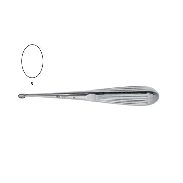 Miltex-Integra Curette Mastoid Spratt Meister-Hand 6-1/2" #5 Oval Cup Tip Stainless Steel Ea - MH19-718