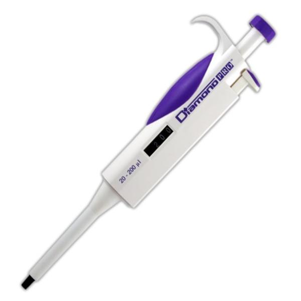 Globe Scientific Diamond Pro Adjustable Volume Pipettor 20-200Ul Graduated Lavender Ea - 3311-200