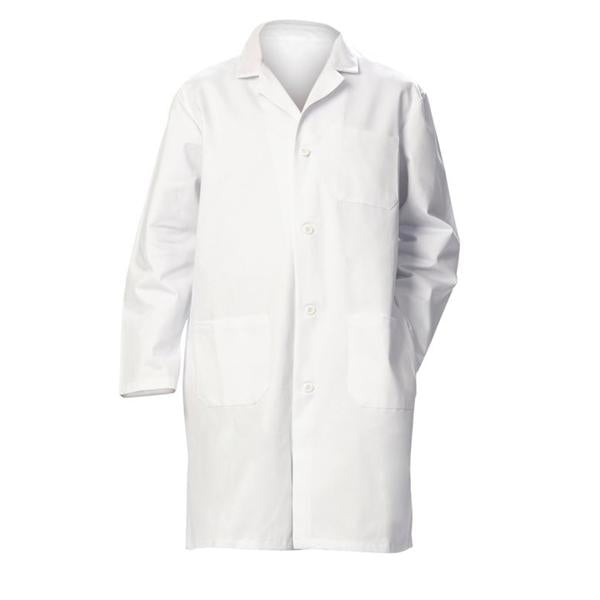 Fashion Seal Lab Coat Knee Length 100% Sanforized Cotton Heavyweight Twill M Wht Sz 42 41" Ea - 420-42