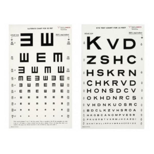 Dukal Corporation Chart Illiterate Vision Testing 20' Testing Distance 10X18" Ea - 3063