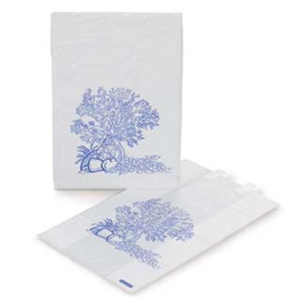 Medegen Medical Products, Bag Bedside White/Blue Floral 7X11-1/2X3-1/2" Hdpe 2000/Ca - 50-45
