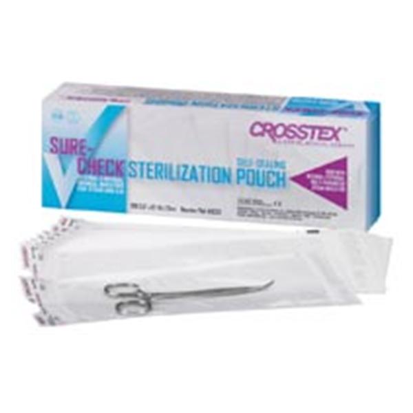 Crosstex International Pouch Sterilization Sure-Check 5.25 In X 10 In Clear Latex Free 200/Bx, 10 Bx/Ca - SCM2