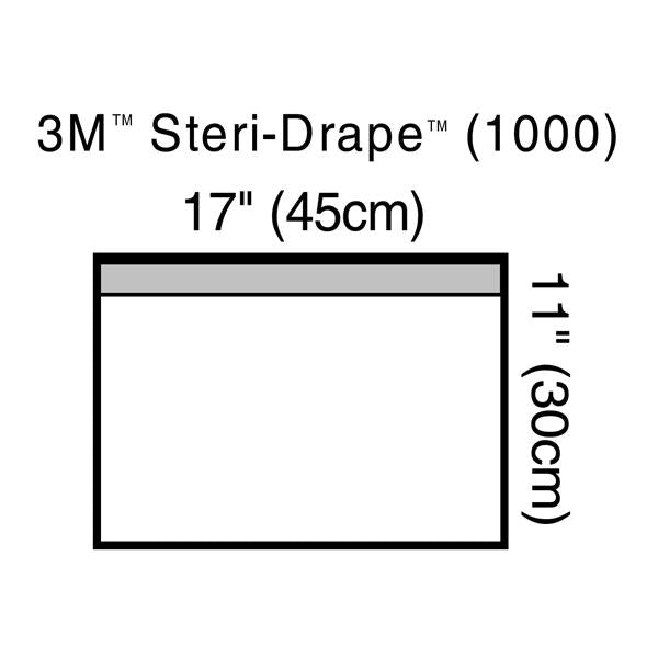 3M Healthcare Drape Surgical Steri-Drape Non-Fenestrated 17X11" Small Clear Non-Sterile 100/Ca - 1000NSD