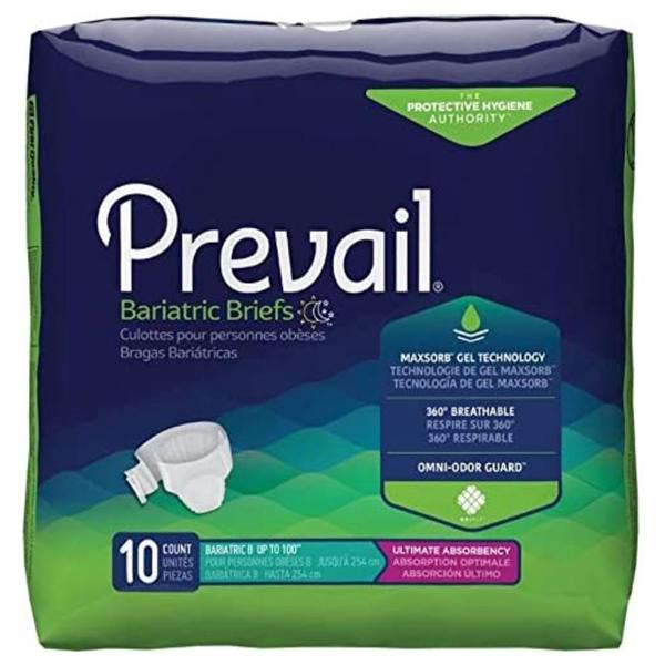 First Quality Products Brief Prevail Adult Unisex 2Xl 62-73" Moderate-Heavy Odor Guard White 4X12/Ca - PV-017