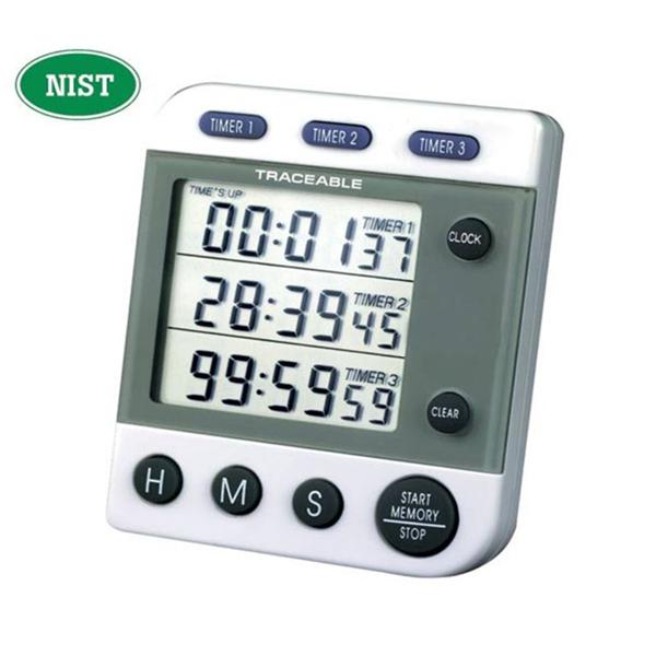 Marketlab Traceable Three Line Timer 99 Hours, 59 Minutes, 59 Seconds Audible Alarm Ea - 4014
