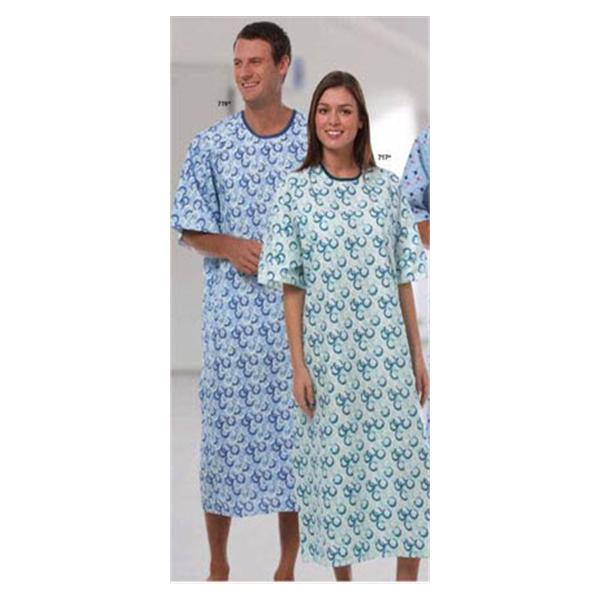 Fashion Seal Robe Patient Polyester / Cotton Woven Seersucker Medium Unisex Blue Stripe Ea - 1840-M