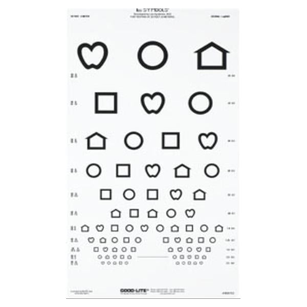 Good-Lite Co Chart Illiterate Vision Testing 20' Testing Distance 10X18" Ea - 800723