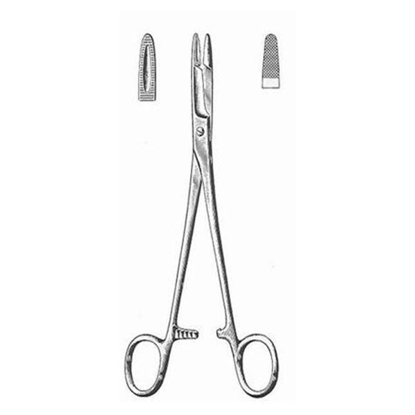 BR Surgical, Holder Needle Olsen-Hegar 6-1/2" Serrated Jaw Straight Stainless Steel Ea - WG24-41018