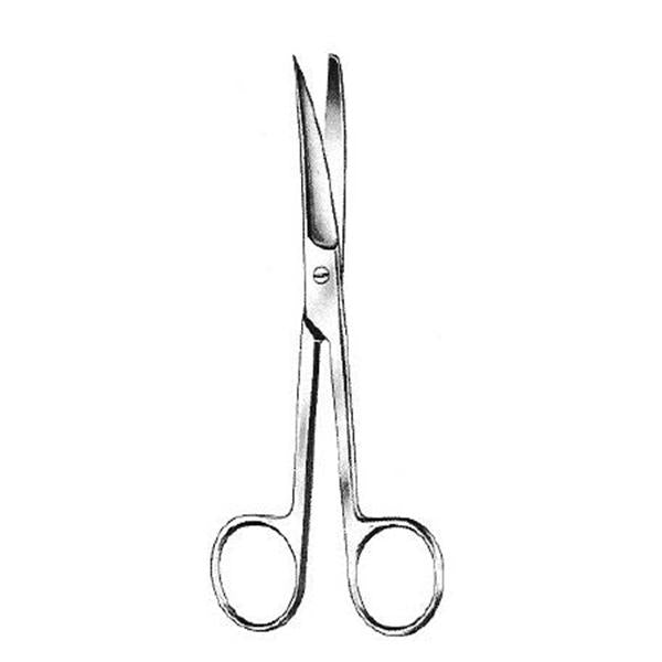 BR Surgical, Scissors Operating 7-1/4" Sharp/Blunt Curved Stainless Steel Ea - WG08-11118
