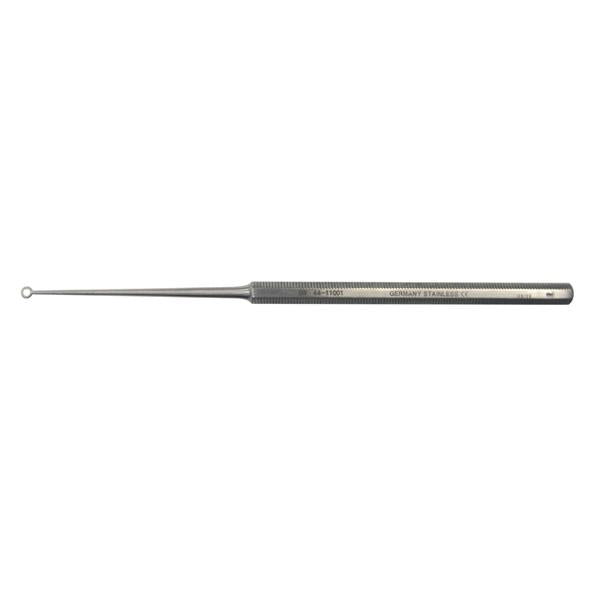 BR Surgical, Curette Ear Buck 6-1/2" #1 Blunt Tip Straight Stainless Steel Ea - WG44-11001