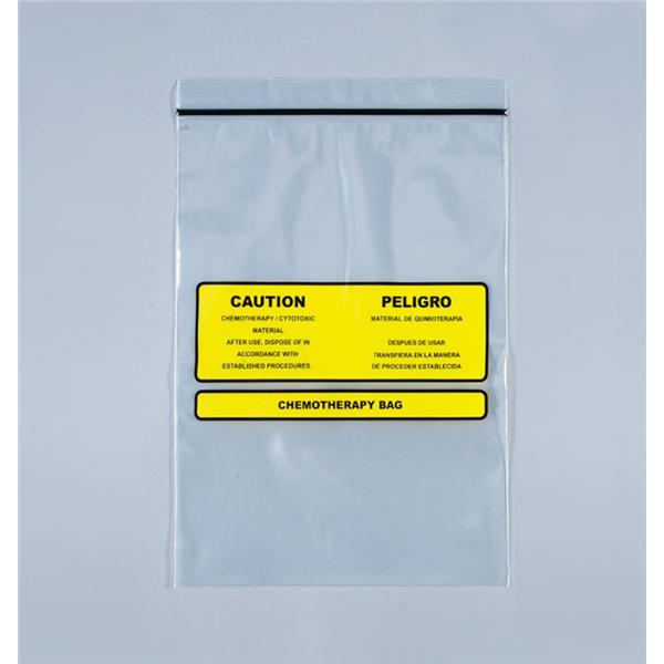 Health Care Logistics Bag Biohazard 9X12" Zipper Closure Pe Clear/Yellow 4Mil Symbol Ns 100/Bag - 9516