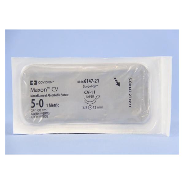Medtronic MITG-Covidien Suture 5-0 Polyglyconate Copolymer Cv-11 Maxon Green 24" Monofilament 36/Ca - 8886614721