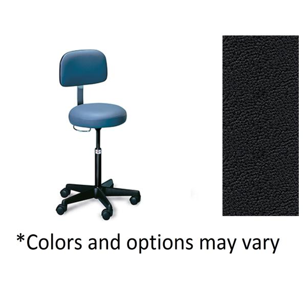 Hausmann Industries Stool Exam Black 2" Casters Backrest 5 Leg Ea - 2123-707
