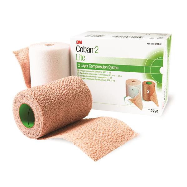 3M Healthcare Bandage Coban Lite Compression Elastic 4"X2.9Yd Lf Tan 8Kt/Ca - 2794N