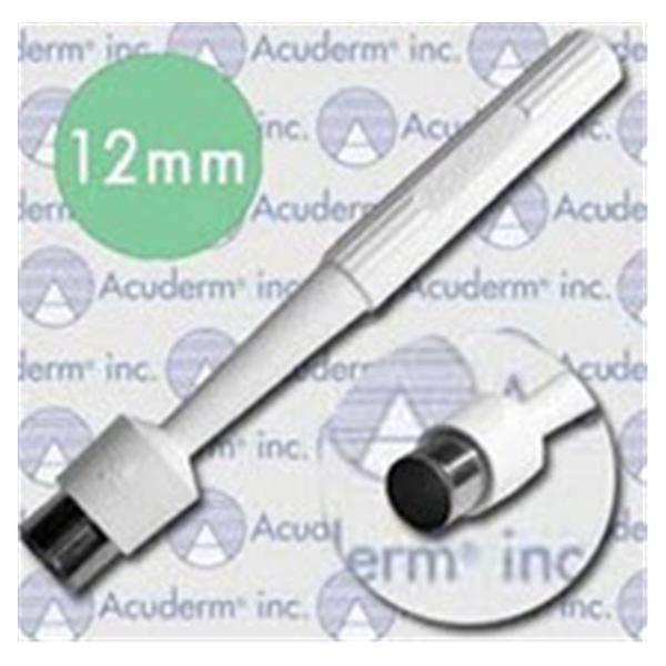 Acuderm Biopsy Punch Dermal Acu-Punch 12Mm Ribbed Hollow Handle Ss Bld Disp Strl 25/Bx - P1225