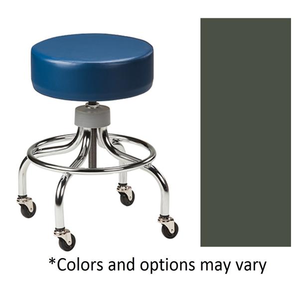 Clinton Industries. Stool Exam Chrome Series Gunmetal 2" Rubber Wheels Backless 4 Leg Each - 2102-3GM