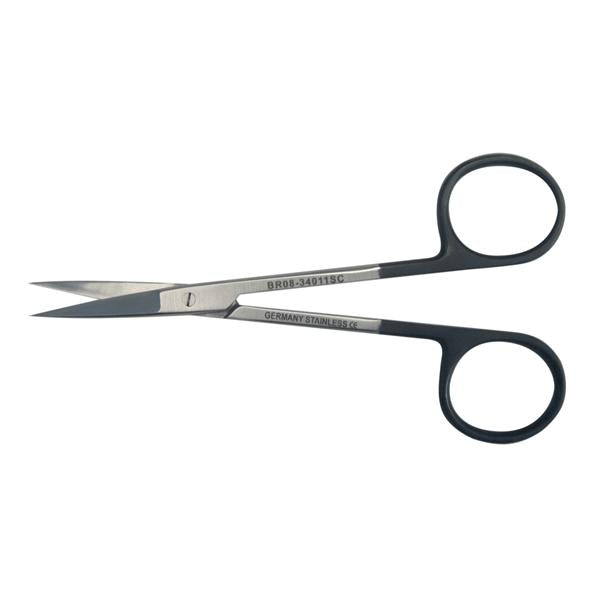 BR Surgical, Scissors Iris Supercut 4-1/2" Sharp/Sharp Razor/Micro-Serrations Straight Ss Ea - BR08-34011SC