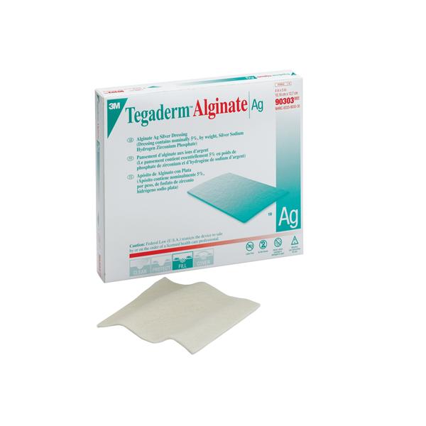 3M Healthcare Dressing Tegaderm Ag Alginate/Silver 4X5" Sterile Lf 40/Case - 90303