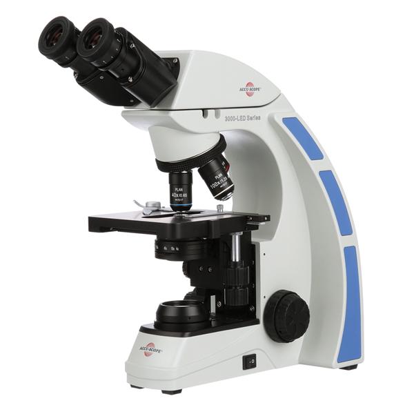 Accu-Scope 3000 Series Bnclr Microscope Mchncl Infnty Pln Achrmt 4X, 10X, 40Xr, 100Xr Ol Ea - 3000LED