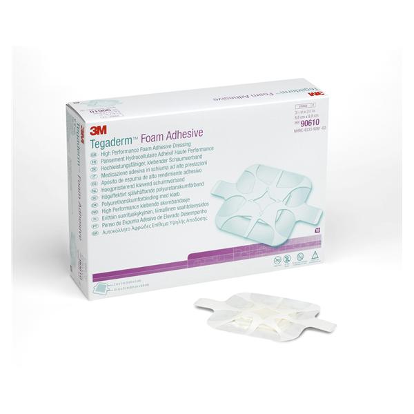 3M Healthcare Dressing Tegaderm Pu Fm/Flm 3-1/2X3-1/2" Strl Non-Adhesive Lf 10X4/Case - 90610