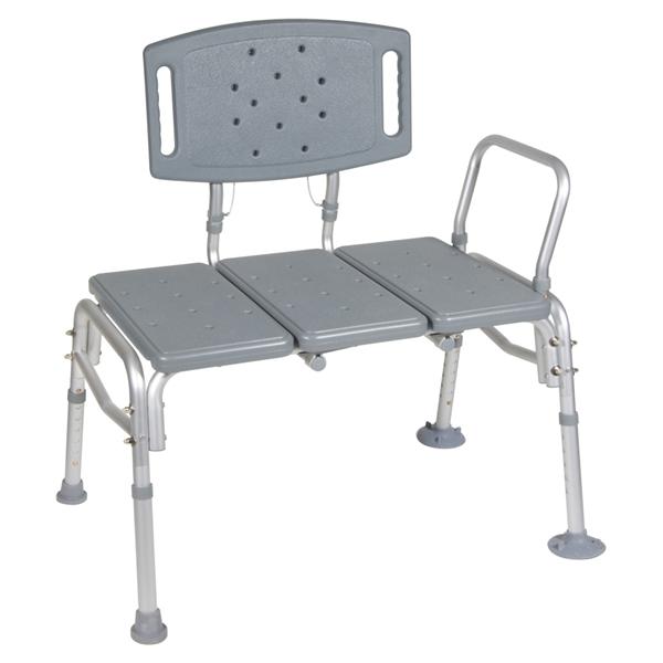 Drive Medical Designs Bench Transfer Deluxe 500Lb Capacity 24X32.5X18.5-23.5" Bariatric Alum/Plstc Ea - 12025KD-1